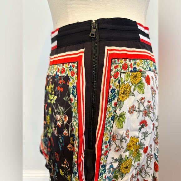 Alice + Olivia Maura Tiered Handkerchief Hem Midi Skirt size 8 - Picture 8 of 13